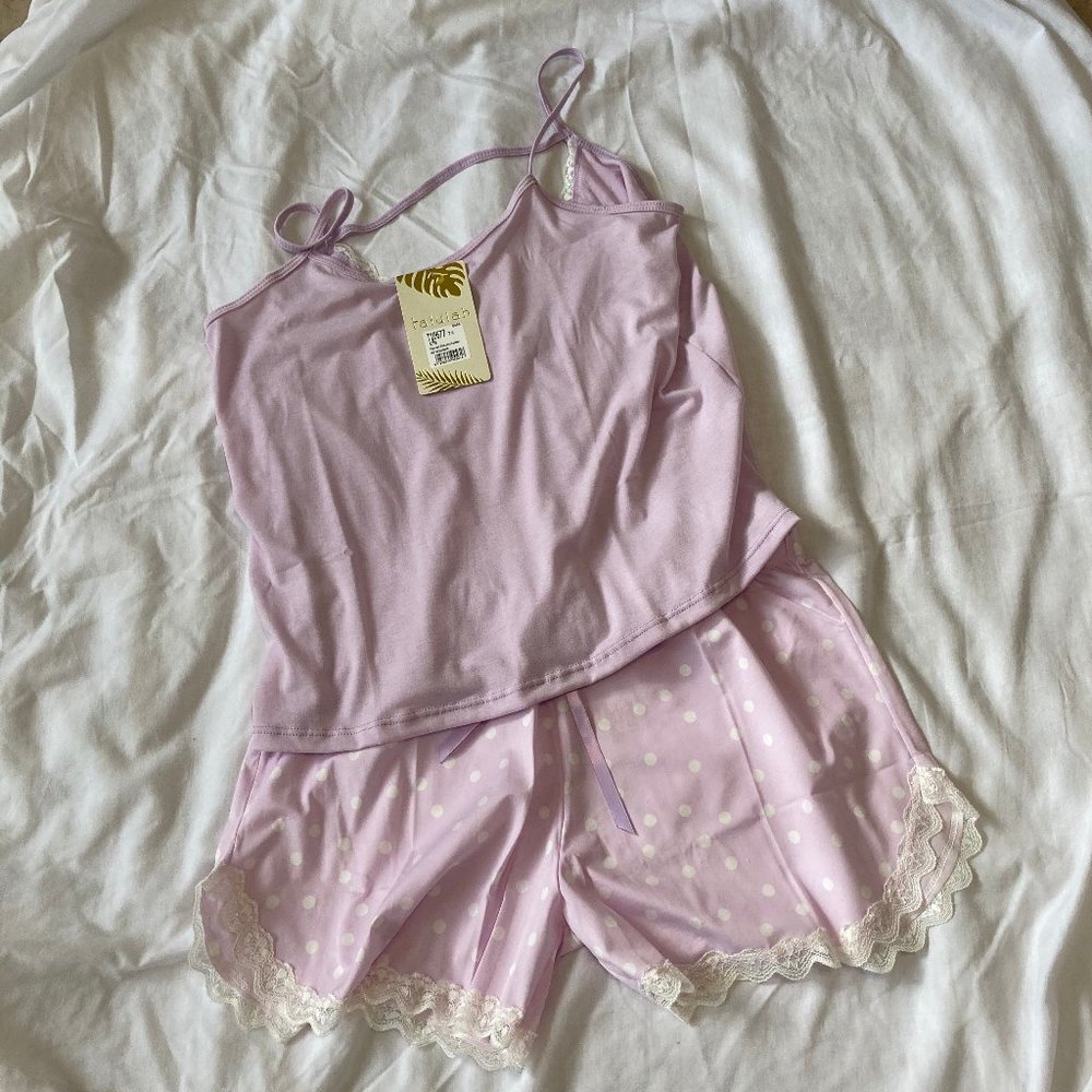 Talulah Colombia PJs Purple Top and Shorts Size M - Picture 2 of 10
